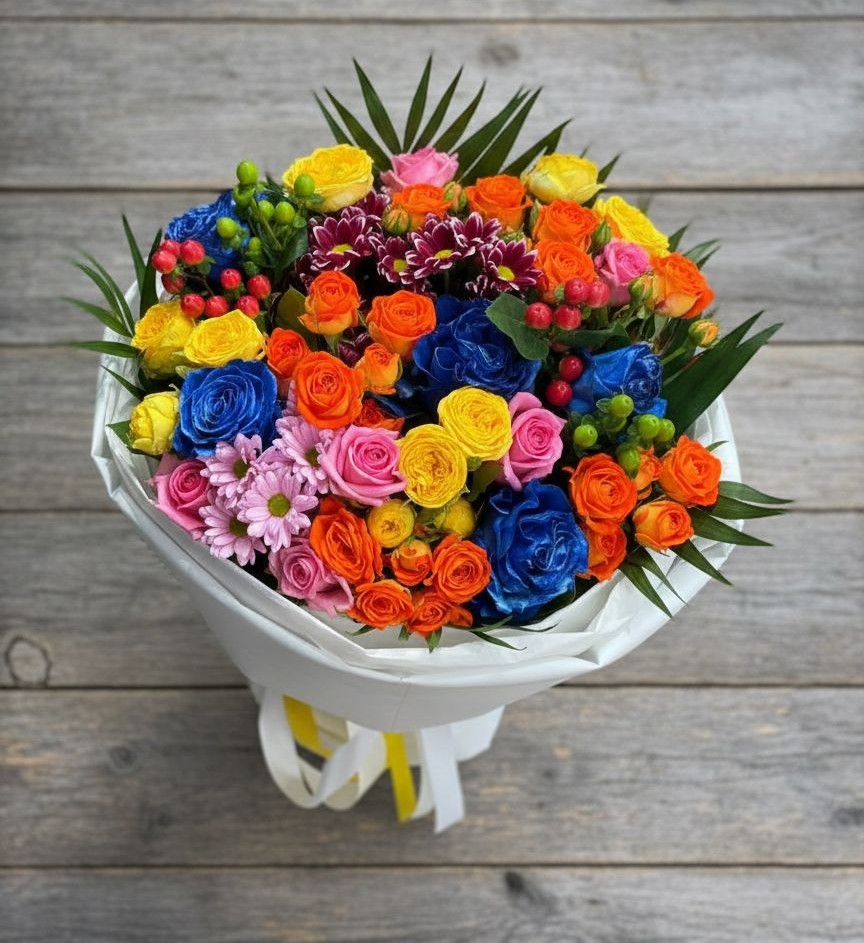 Букет цветов из: Розы и Хризантемы в Бижбуляк