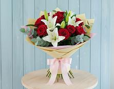 Букет цветов из:  Лилии и Розы #REPLACE_PRED# Бижбуляк