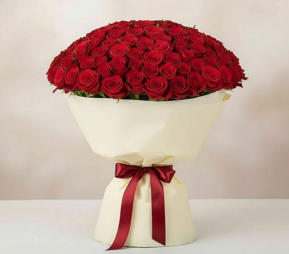 Букет 101 Красная роза Милано в Бижбуляк