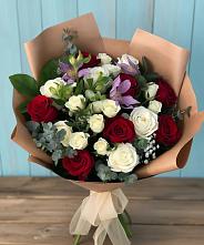 Букет цветов из:  Розы и Альстромерии #REPLACE_PRED# Бижбуляк