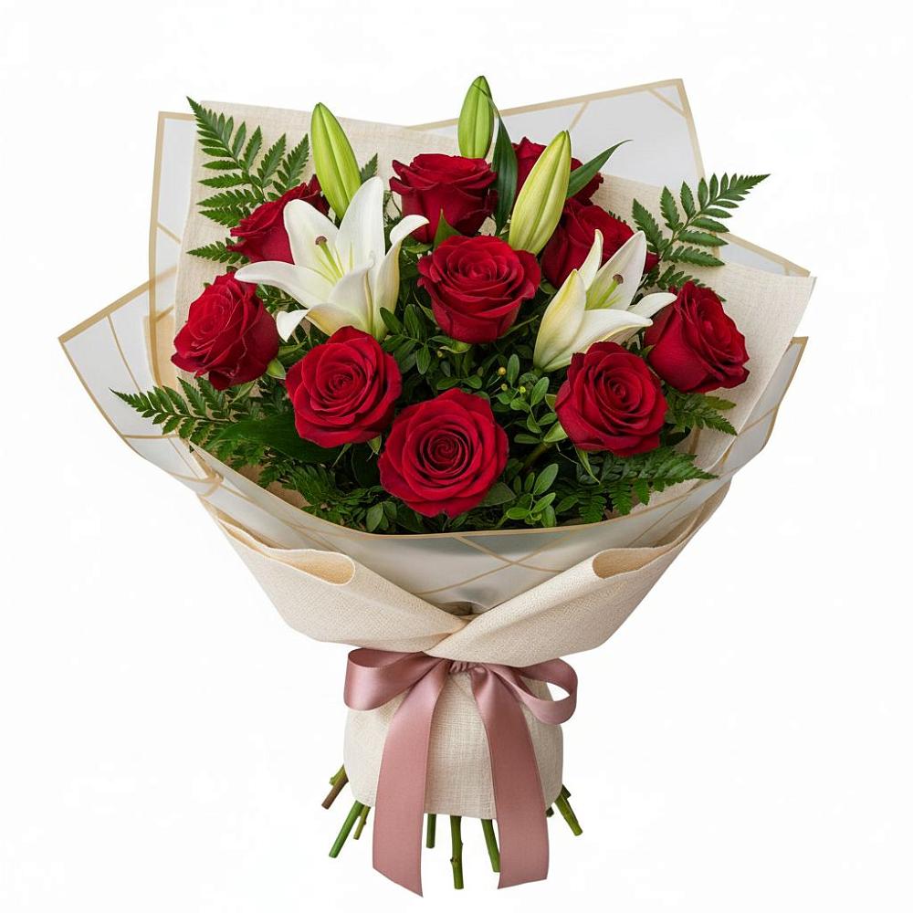 Букет цветов из: Лилии и Розы в Бижбуляк