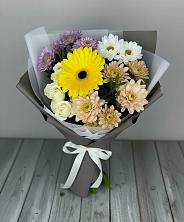 Букет цветов из:  Розы, Герберы и Хризантемы в Бижбуляк