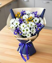 Букет цветов из:  Розы, Ирисы и Хризантемы #REPLACE_PRED# Бижбуляк