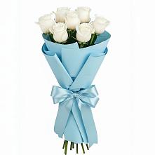 Букет 7 белых роз Проуд в Бижбуляк