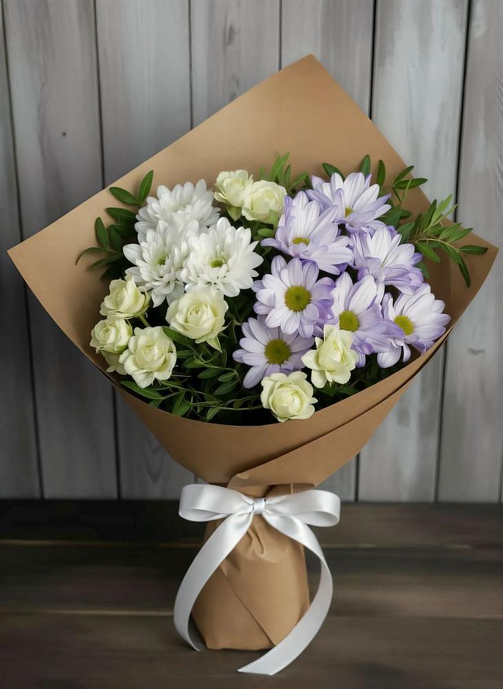 Букет цветов из: Хризантемы и Розы в Бижбуляк